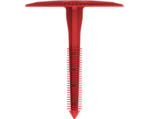 Тарельчатый полимерный дюбель без распорго элемента для крепления дренажного полотна к плоскости стены