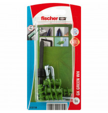 Дюбель для гипсокартона fischer GK Green WH K NV с Г-образным шурупом ЭКО, 22 мм (4.2x40 мм)