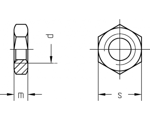 Гайка шестигранная DIN 934 8.0 оцинкованная, M27 (кг)