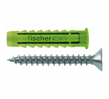 Распорный дюбель fischer SX S Green с кромкой и потайным шурупом ЭКО, 6x30/4.5x40 мм