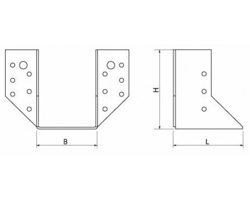 Опора бруса OBR-R открытая ОЦ, 76x175x25x2