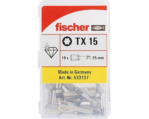 Бита под шуруповерт fischer FDB шлиц звездочка, TX15x25 мм (10 шт.)