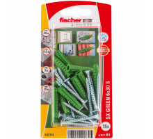 Распорный дюбель fischer SX S Green K NV с кромкой и потайным шурупом ЭКО, 6x30/4.5x40 мм