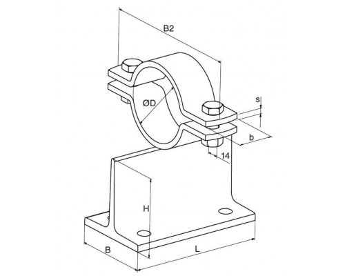 Неподвижная опора fischer FMPS 40 1/1-150 для тяжелых трубопроводов гоц. сталь, 1 34x150x102 мм