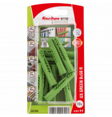 Дюбель универсальный fischer UX Green R K NV с кромкой экологически чистый нейлон, 8x50 мм