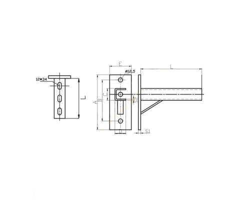 Кронштейн U-образный BZU оцинкованный, 30x30x2x300