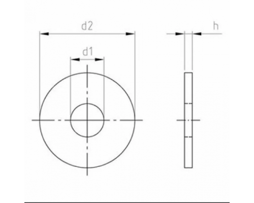 Шайба кузовная SHW WIDE плоская ОЦ, М6x25