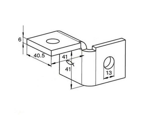 Уголок соединительный fischer FUF 180°L FVZ для системы FUS, L 40.5x41 мм