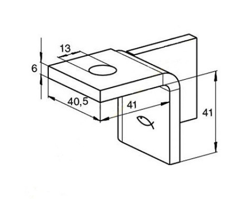 Уголок соединительный fischer FUF 180°L FVZ для системы FUS, R 40.5x41 мм