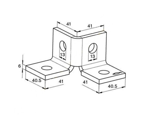 Уголок соединительный fischer FUF 4Y FVZ система FUS, 4Y 41x41x6 мм