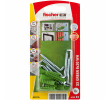 Распорный дюбель fischer SX WH Green K NV с кромкой и Г-образным шурупом ЭКО, 6x30/4.2x40 мм