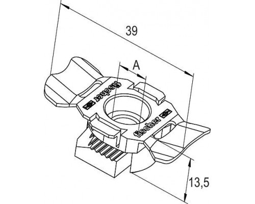 Гайка быстрого монтажа fischer FSM Clix P для шин FLS ОЦ, M10 13.5x39 мм