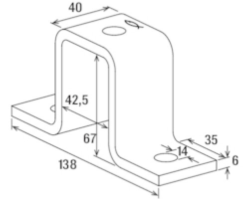 Скоба крепежная fischer FUF 62 FVZ для профиля FUS, 138x40x67 мм