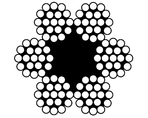 Трос грузоподъемный DIN 3060 A4 плетение 6x19, D6