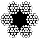 Трос грузоподъемный DIN 3060 A4 плетение 6x19, D7