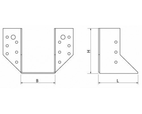 Опора бруса OBR-R открытая ОЦ, 75x165x50x2