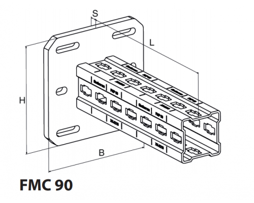 Консоль fischer FMC для тяжелых нагрузок гоц. сталь, 230x230x15-500 мм