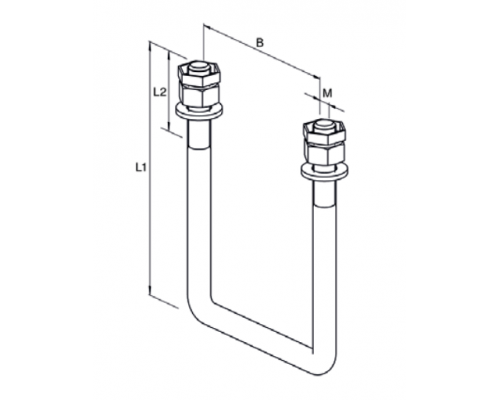 Скоба П-образная fischer FMFS UB для крепления кронштейнов гоц. сталь, M12 91x200 мм