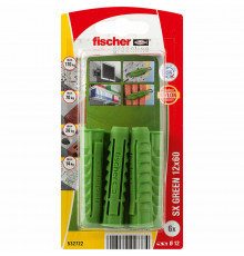 Распорный дюбель fischer SX Green с кромкой экологически чистый, 12x60 мм