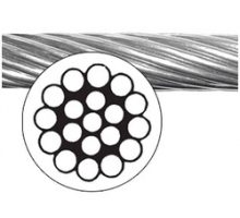 Трос стальной DIN 3053 A4 для растяжки плетение 1x19, D=12.7 мм L=1000 м