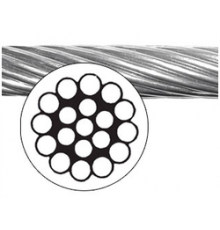 Трос стальной DIN 3053 A4 для растяжки плетение 1x19, D=12.7 мм L=1000 м