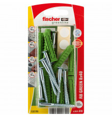 Распорный дюбель fischer RB Green K NV с потайным шурупом и неполной резьбой ЭКО, 8x40/5x50 мм