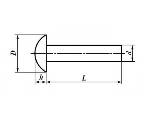 Заклепка забивная под молоток ГОСТ 10299 с полукруглой головкой сталь без покрытия, 5x26