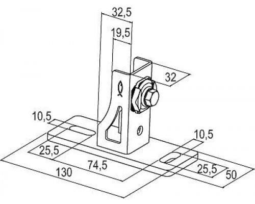 Фланец седельный fischer SF Clix 31 для профилей FLS ОЦ, 50x32x130 мм