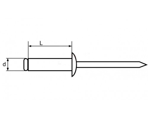 Заклепка вытяжная стальная DIN 7337 VSVS St/St с выпуклой шляпкой, 4.8x27